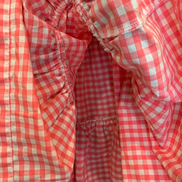 Crewcuts Tiered Ruffle Pink/Green Gingham Dress, Size 10 - Picture 3 of 7